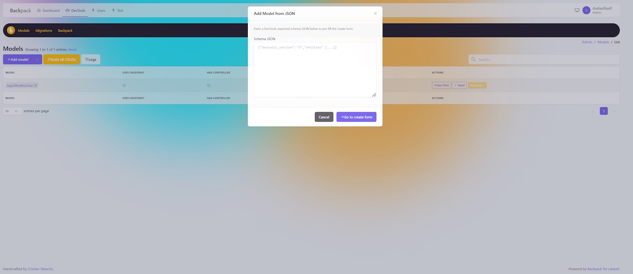 devtools json import